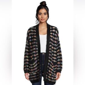 Dreamers by Debut Women's Open Front Rainbow Cardigan Sweater, Midweight